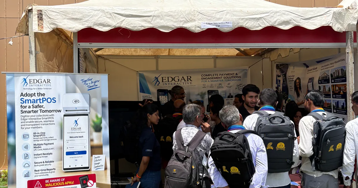 Visitors gathered at the Edgar Interactive stall at KSSFCL Techno Fair 2026
